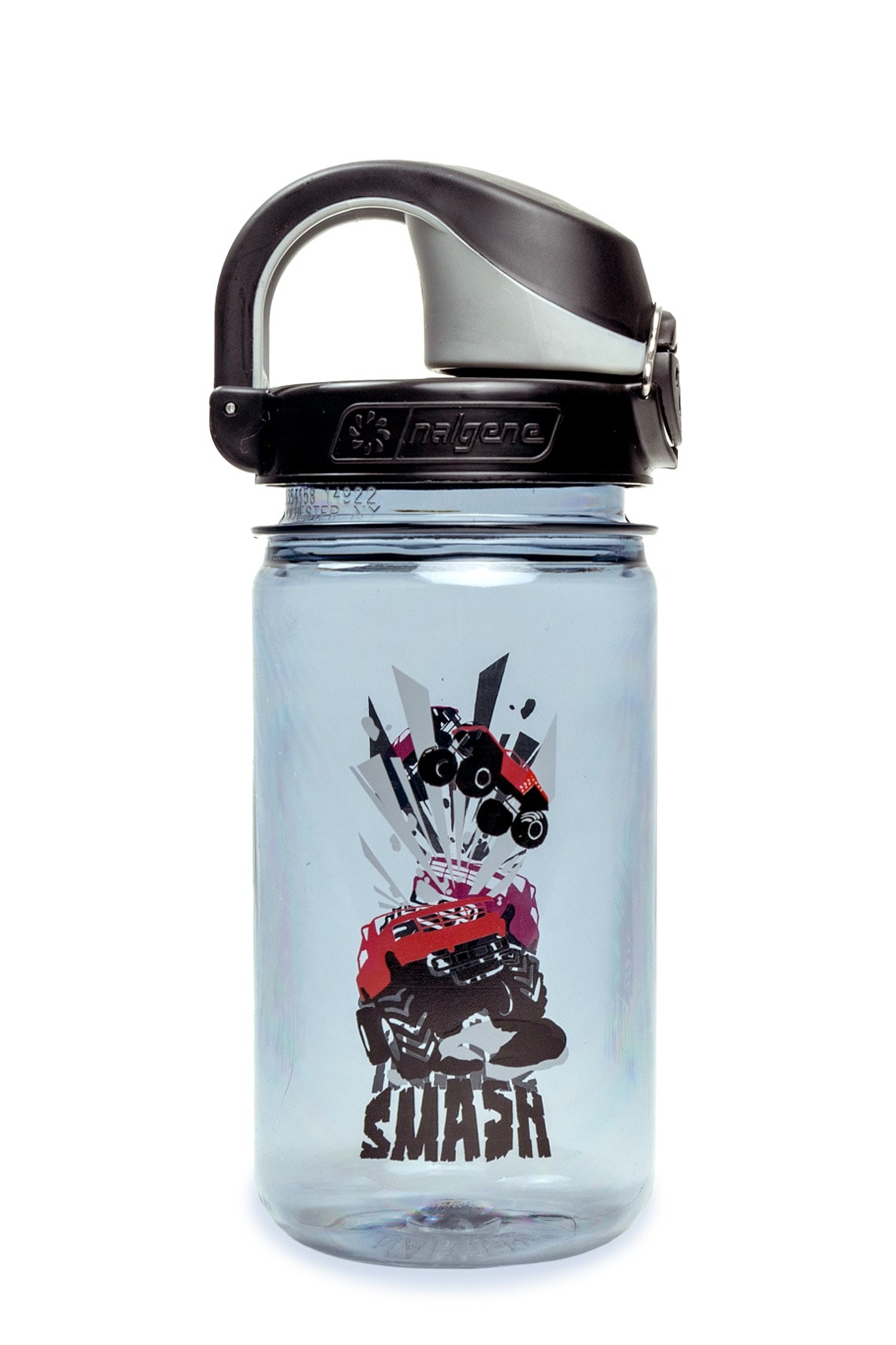 Nalgene product view: 12oz On-The-Fly Kids Lock-Top Bottle with Graphics I7 — 12oz On-The-Fly Kids Lock-Top Bottle with Graphics
